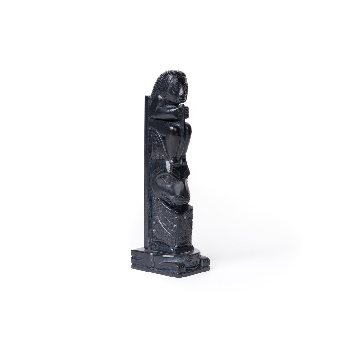 Nanasimgit with Frog Base - Argillite Model Pole