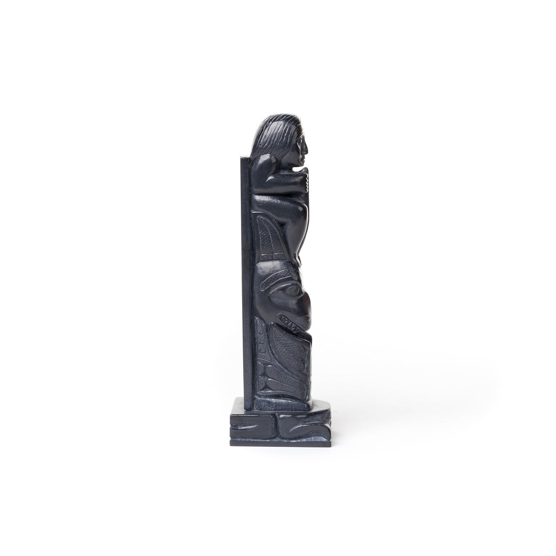 Nanasimgit with Frog Base - Argillite Model Pole