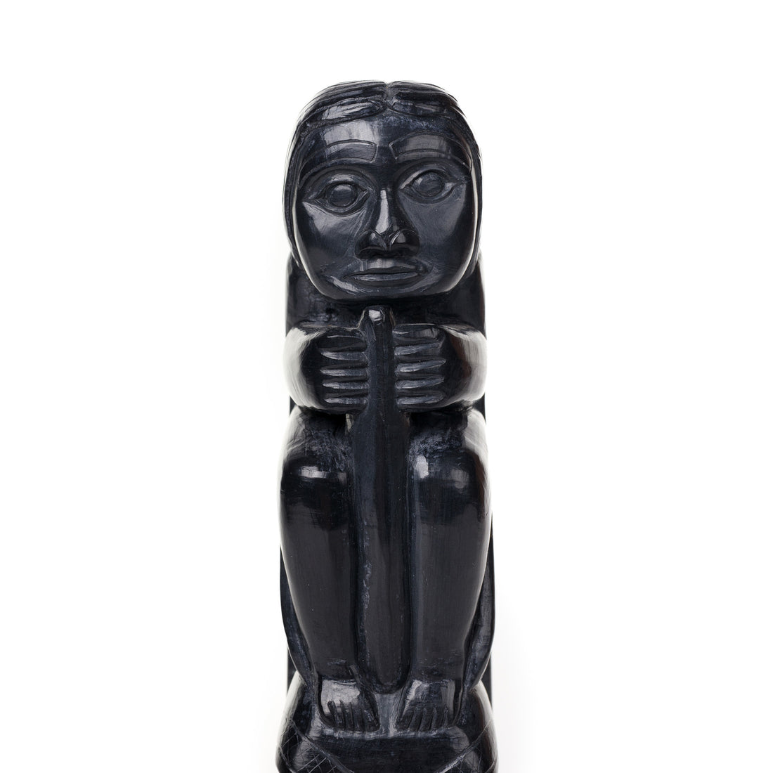 Nanasimgit with Frog Base - Argillite Model Pole