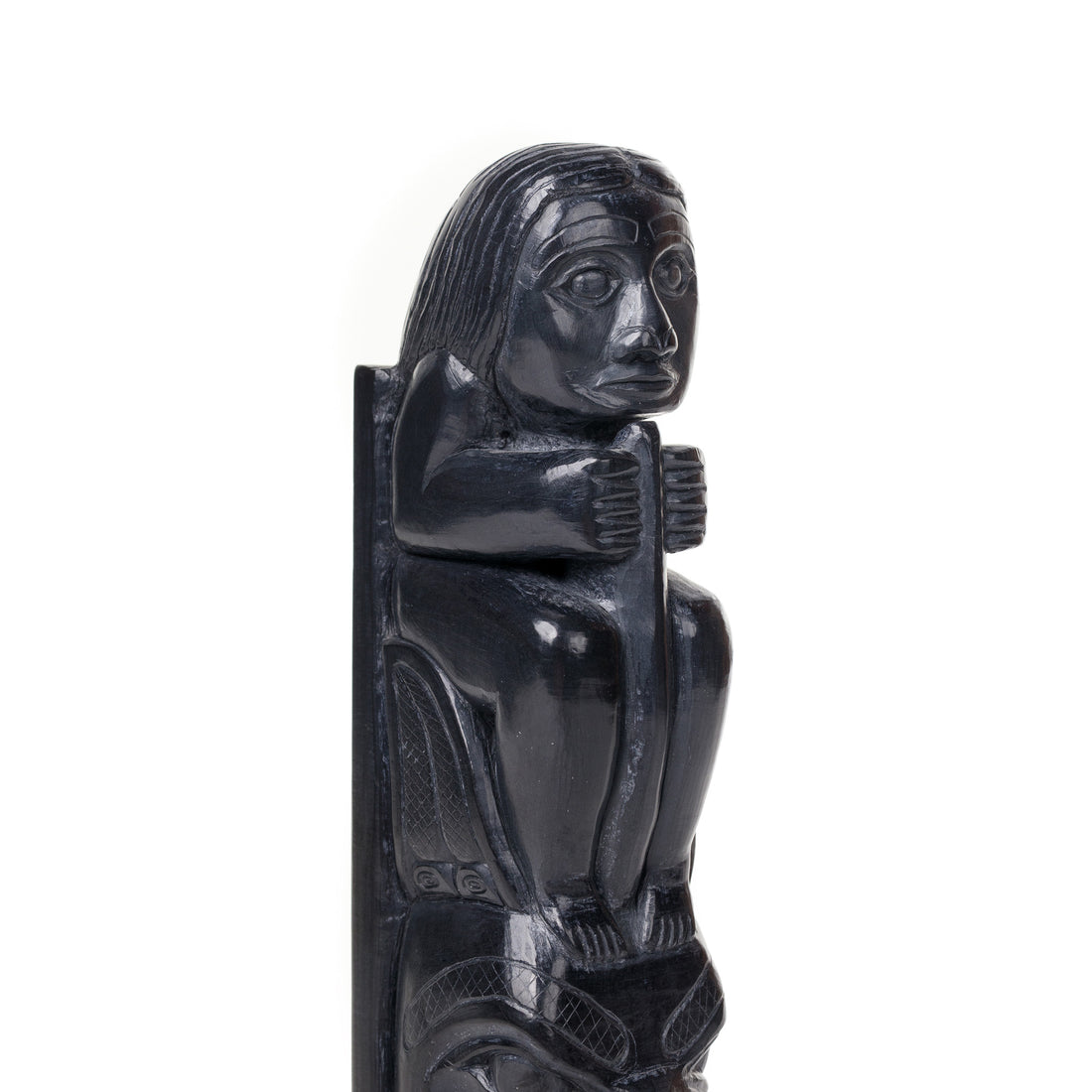 Nanasimgit with Frog Base - Argillite Model Pole