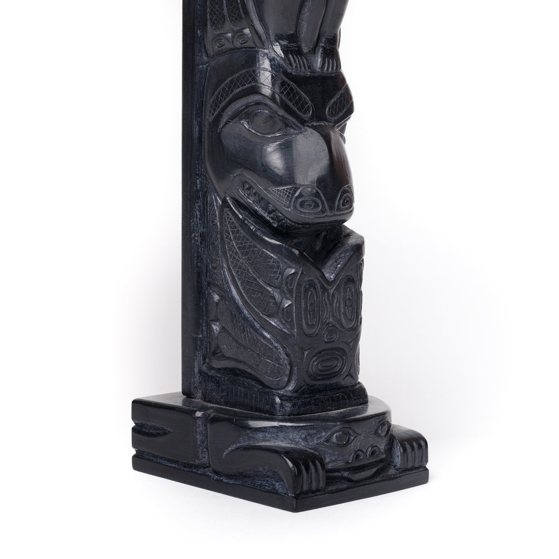 Nanasimgit with Frog Base - Argillite Model Pole