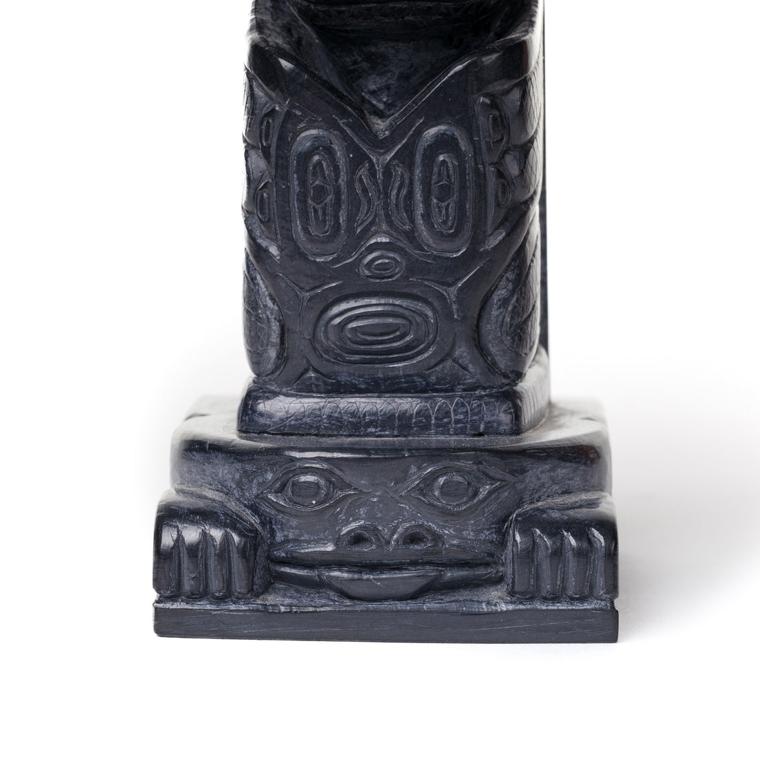 Nanasimgit with Frog Base - Argillite Model Pole
