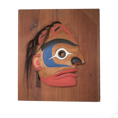 Untitled (Portrait Mask Panel) - Red Cedar Panel