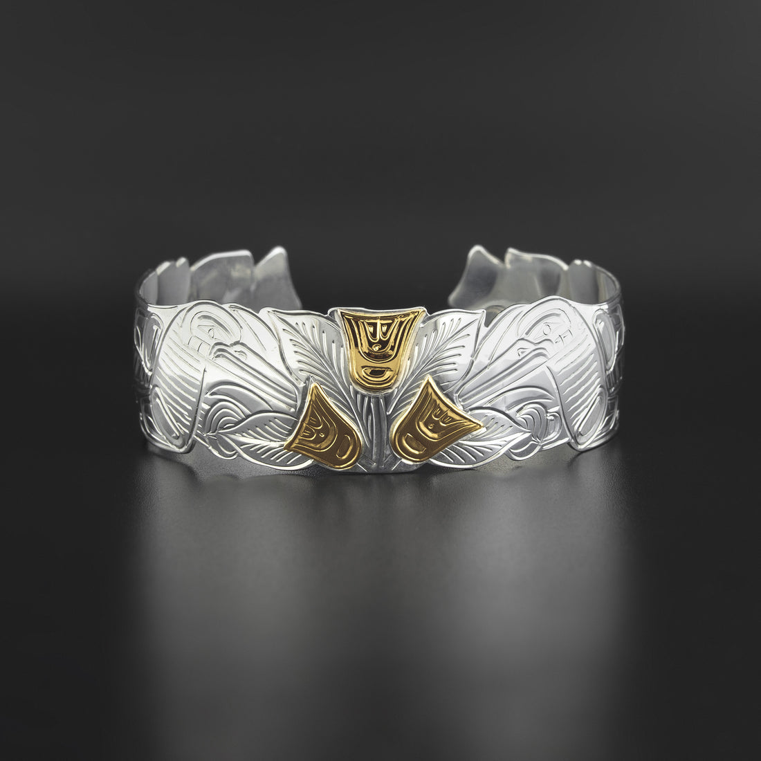 Hummingbirds - Silver Bracelet with 14k Gold