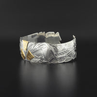 Hummingbirds - Silver Bracelet with 14k Gold