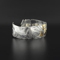 Hummingbirds - Silver Bracelet with 14k Gold