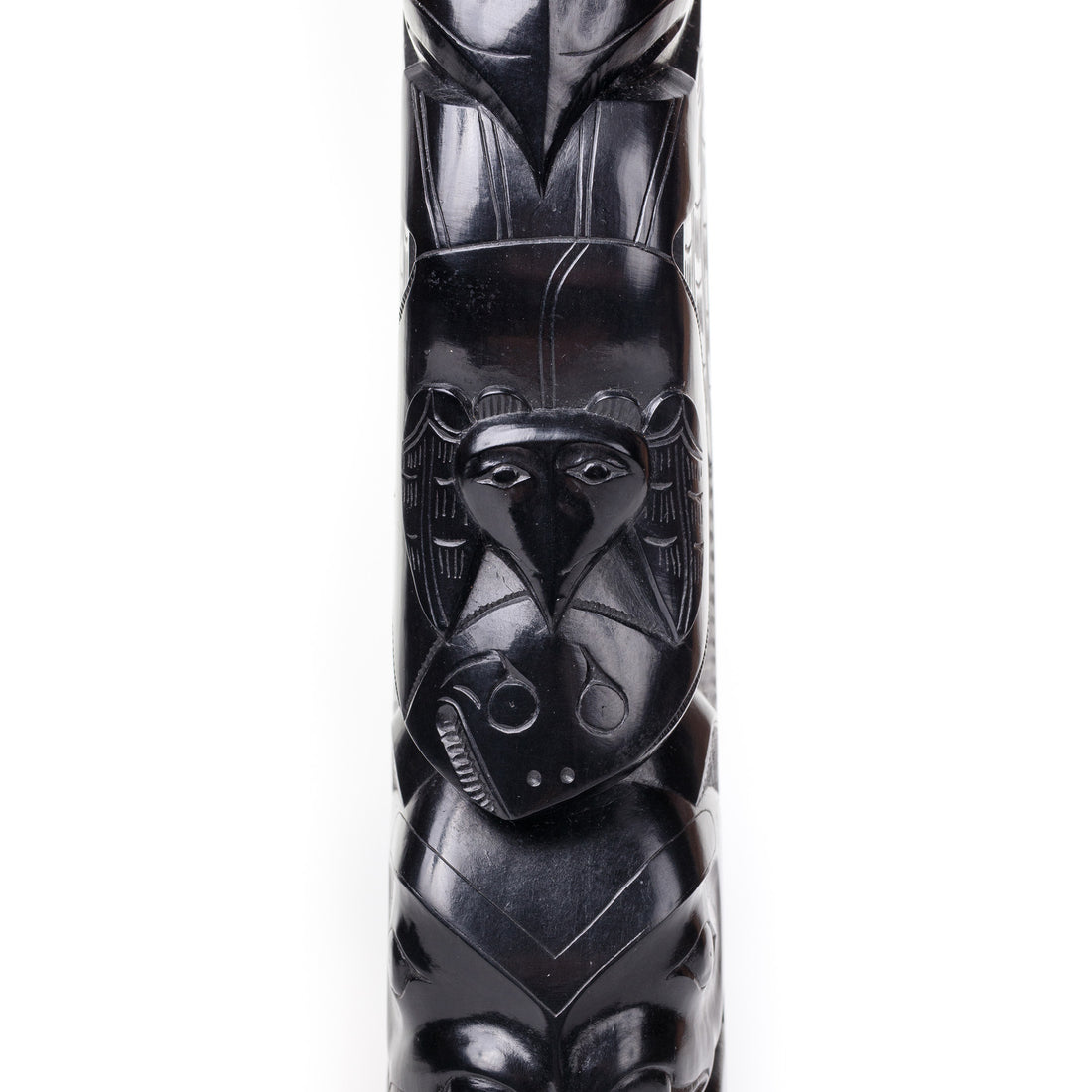 Bear, Raven, Halibut, and Bear - Argillite Model Pole