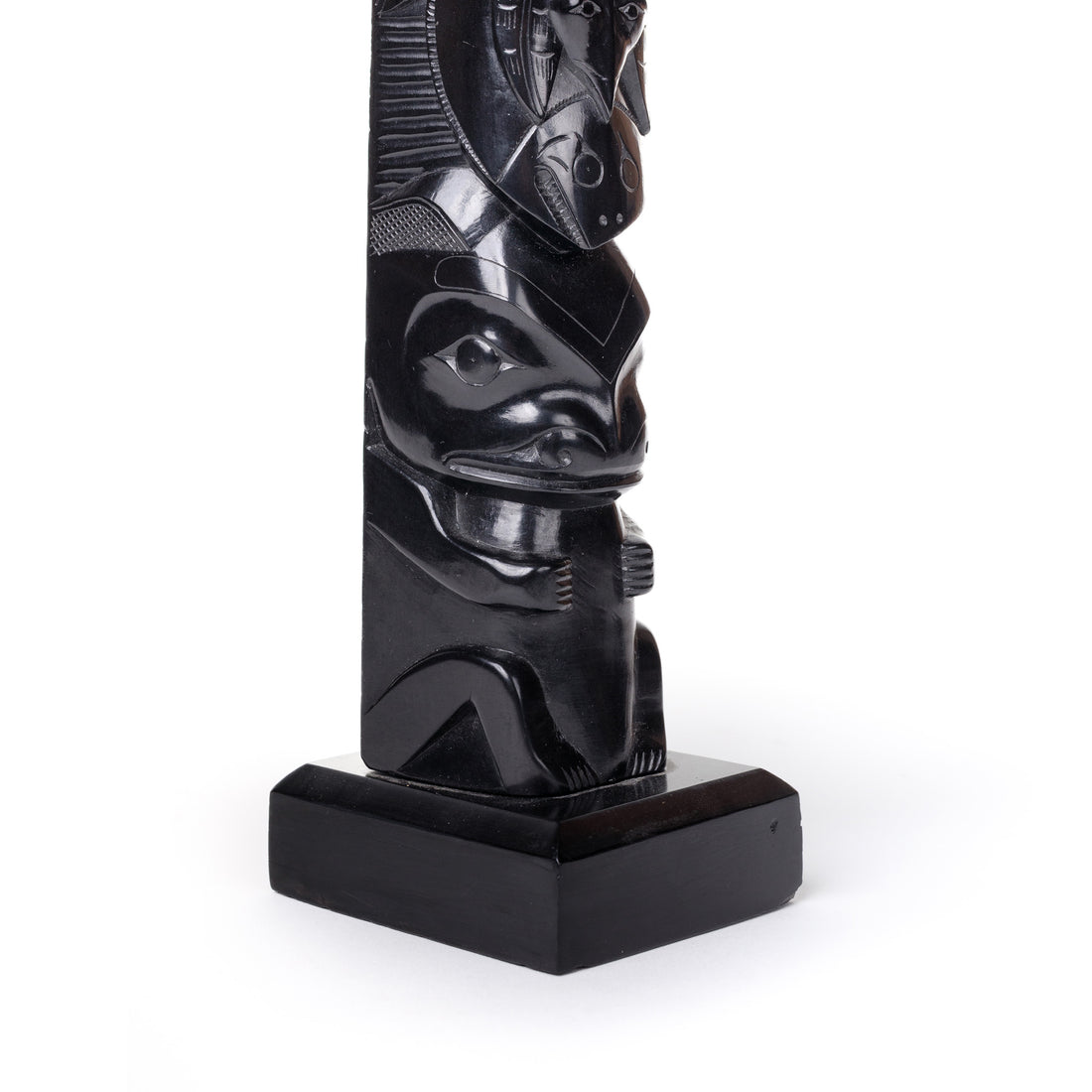 Bear, Raven, Halibut, and Bear - Argillite Model Pole