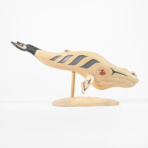 Humpback Whale - Yellow Cedar Sculpture