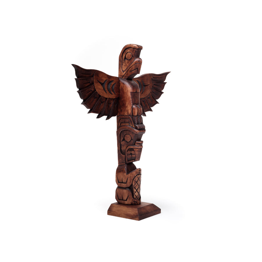 Eagle and Beaver - Yellow Cedar Model Pole