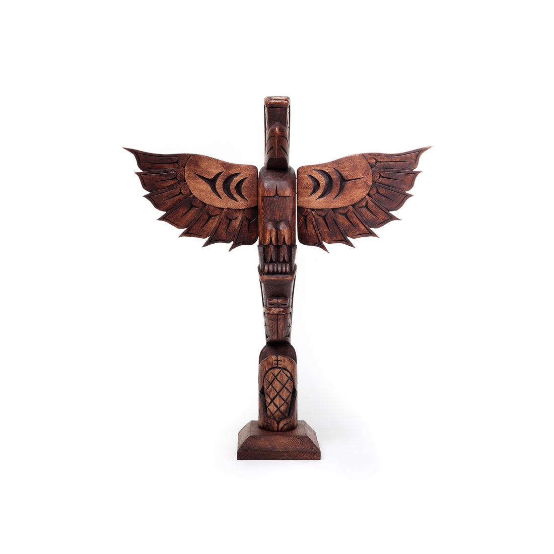 Eagle and Beaver - Yellow Cedar Model Pole