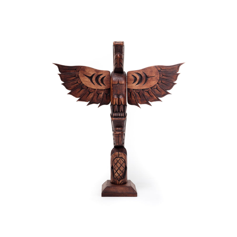 Eagle and Beaver - Yellow Cedar Model Pole