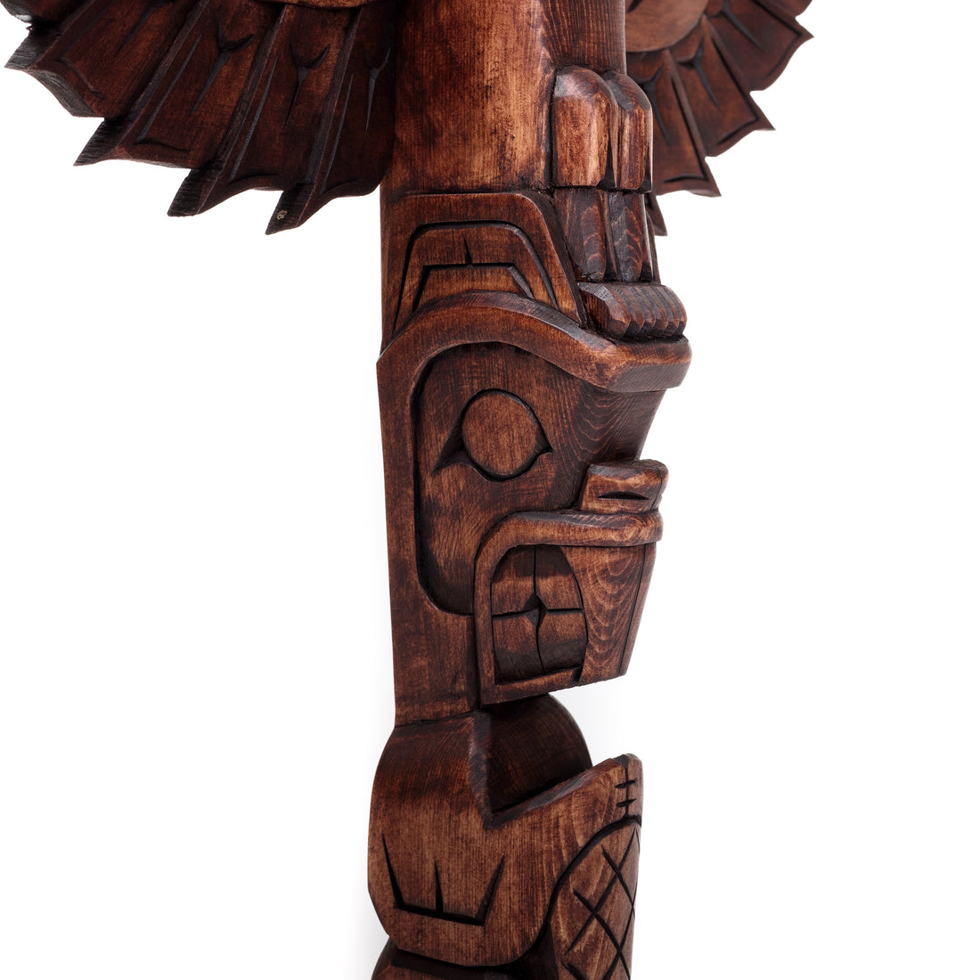 Eagle and Beaver - Yellow Cedar Model Pole