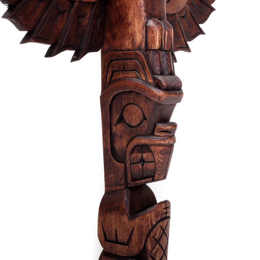 Eagle and Beaver - Yellow Cedar Model Pole