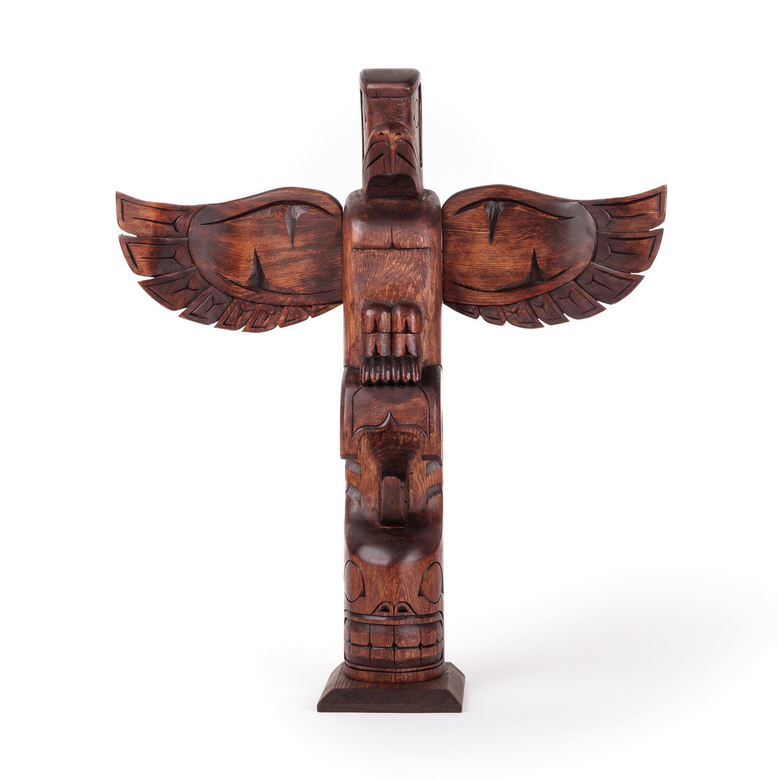 Eagle and Killerwhale - Yellow Cedar Model Pole