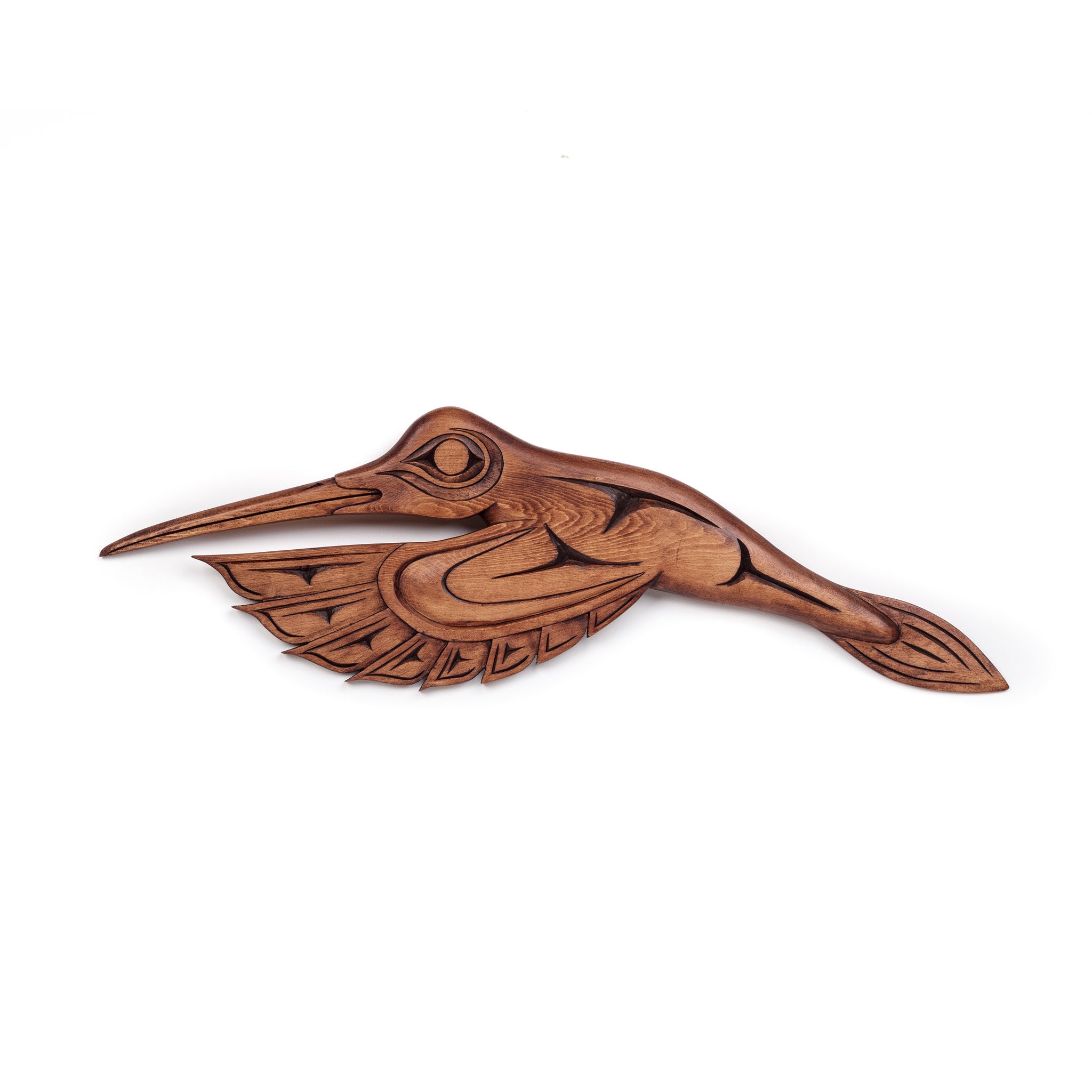 Hummingbird - Yellow Cedar Sculpture – Lattimer Gallery