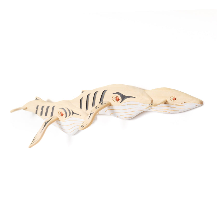 Humpback Whales - Yellow Cedar Sculpture