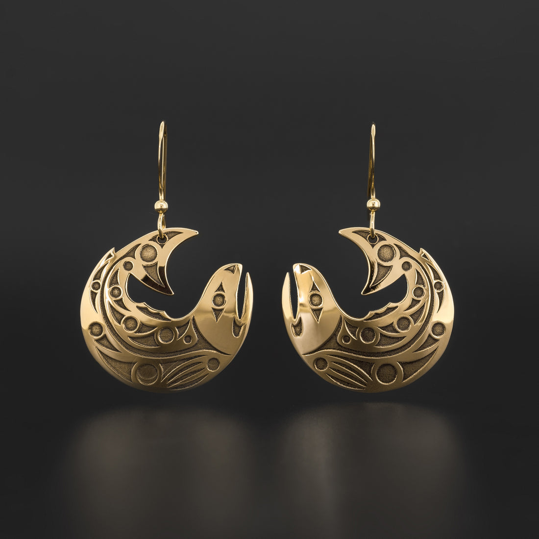 Salmon - 14k Gold Earrings