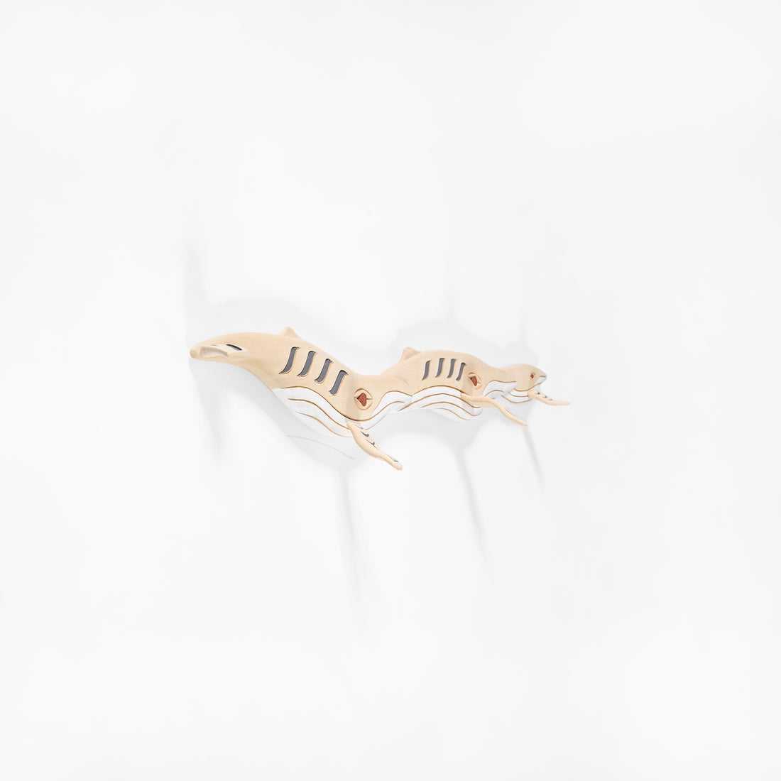 Humpback Whales - Yellow Cedar Wall Sculpture