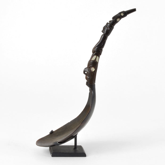 Raven, Human and Hawk - Mountain Goat Horn Feast Ladle