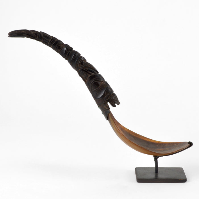 Raven, Humans and Frog - Mountain Goat Horn Feast Ladle
