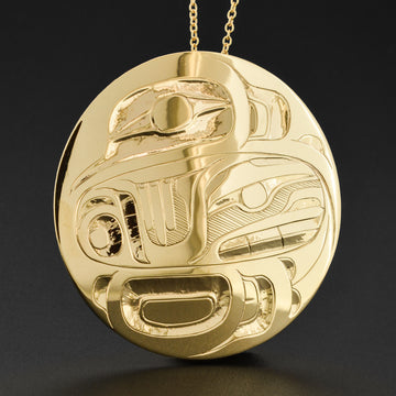 Eagle and Human - 14k Pin Pendant