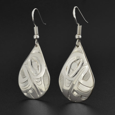 Raven and Eagle - Silver Earrings