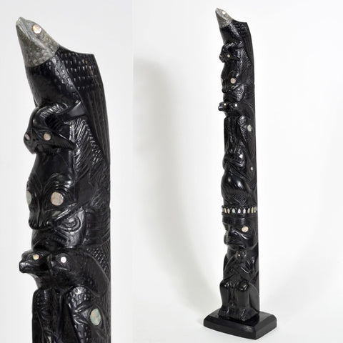 Eagles, Whales and Shaman - Argillite Pole