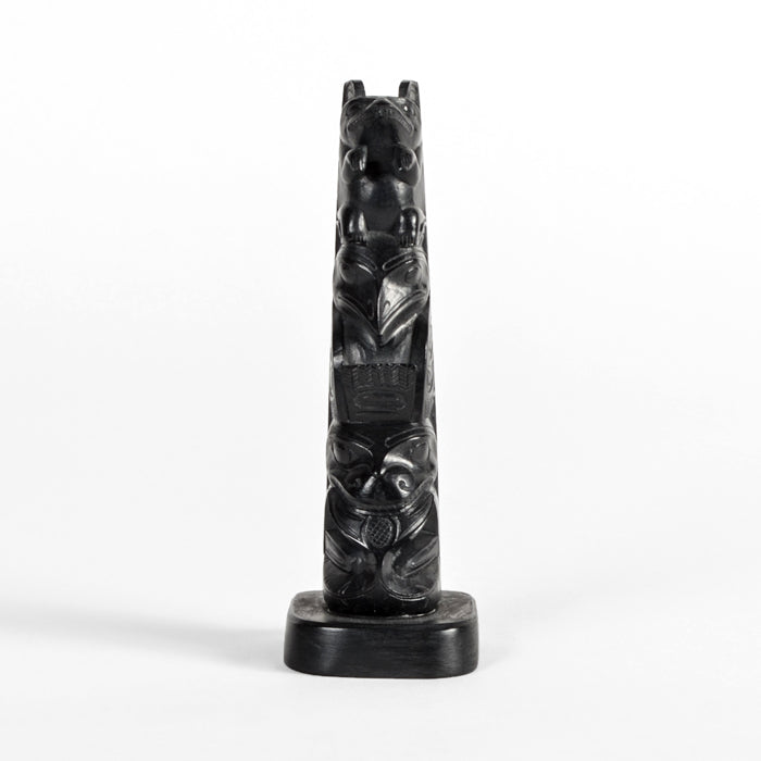 Bear, Raven, Killerwhale - Argillite Pole