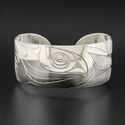 Baleen Whale and Wolf - Silver Bracelet