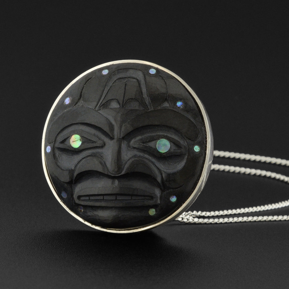 Moon - Argillite Pendant with Abalone