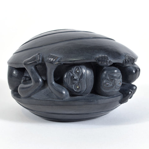 First Man - Argillite Sculpture with Abalone Inlays