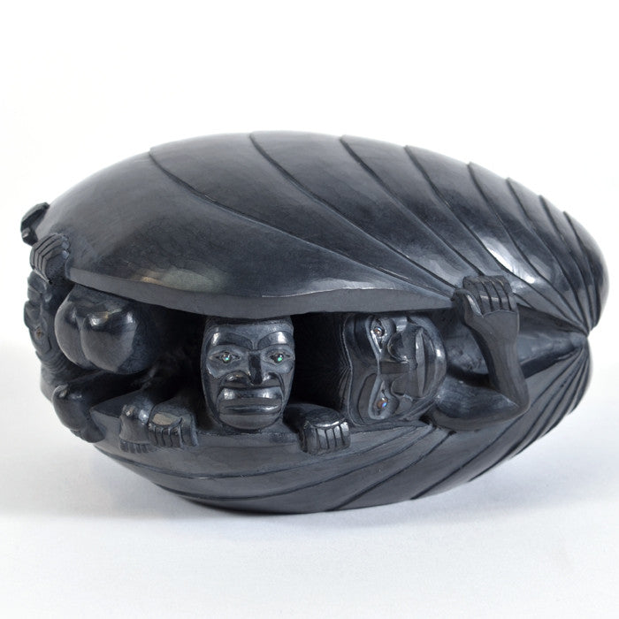 First Man - Argillite Sculpture with Abalone Inlays