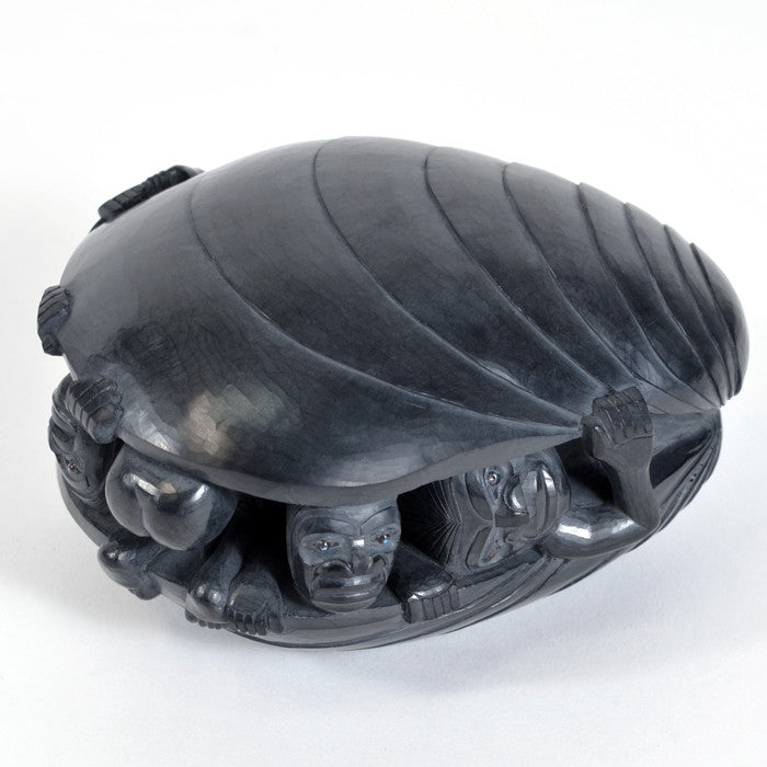 First Man - Argillite Sculpture with Abalone Inlays