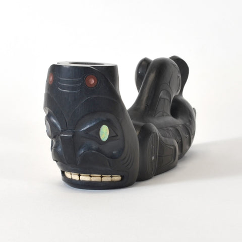 Dogfish - Argillite Pipe with Inlays