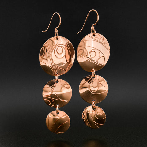 Sea Monster - Copper Earrings