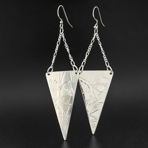 Nootka Rose - Silver Earrings