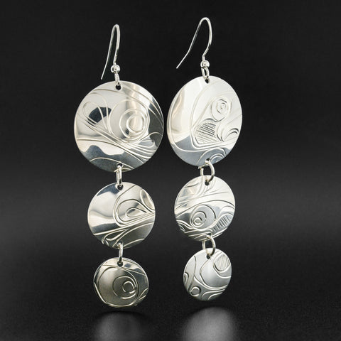 Sea Monster - Silver Earrings