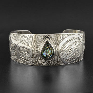 Killerwhale - Silver Bracelet with Abalone