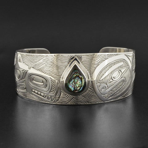 Killerwhale - Silver Bracelet with Abalone