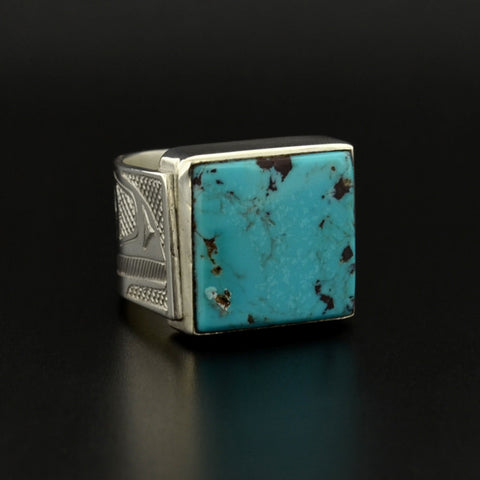 Raven - Silver Ring with Turquoise
