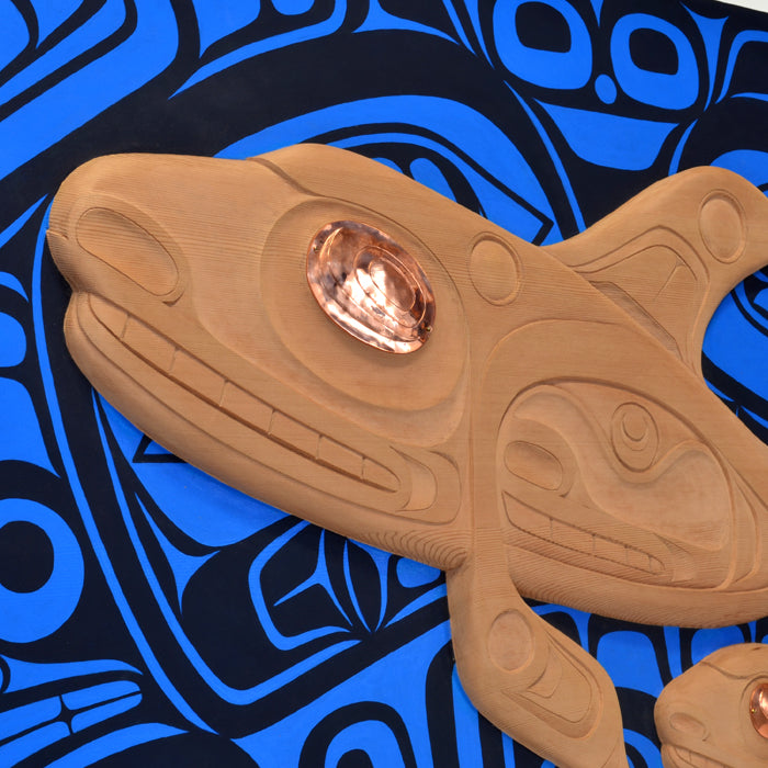 Mother and Child - Red Cedar Panel with Copper