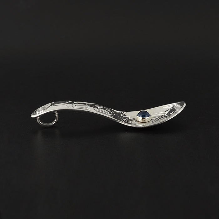 Orca - Silver Pendant with Blue Topaz