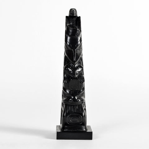 Eagle, Raven, Frog, Killerwhale - Argillite Pole