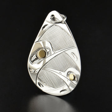 Hummingbirds - Silver Pendant with 14k Gold