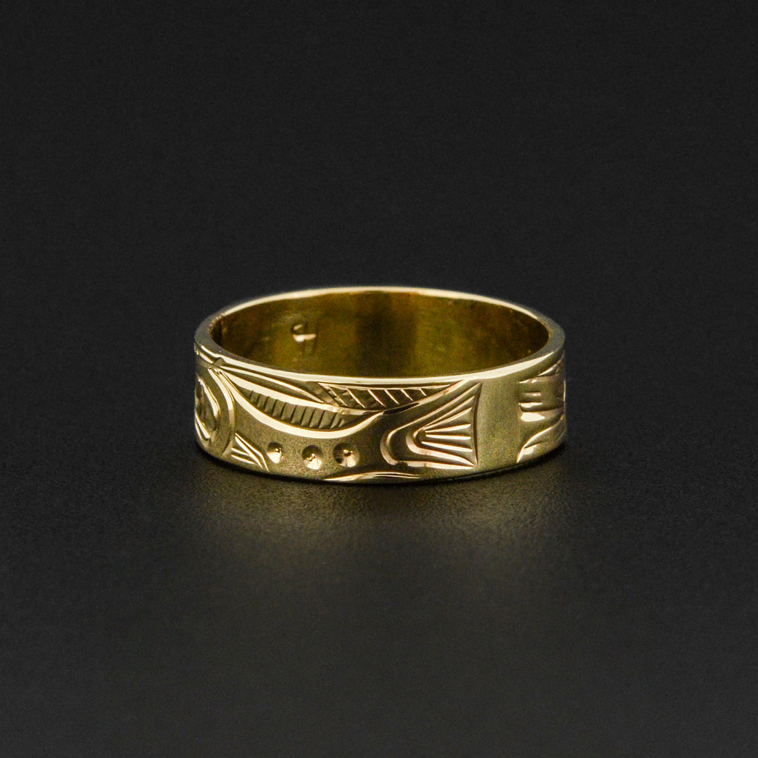 Eagle and Salmon - 14k Gold Ring