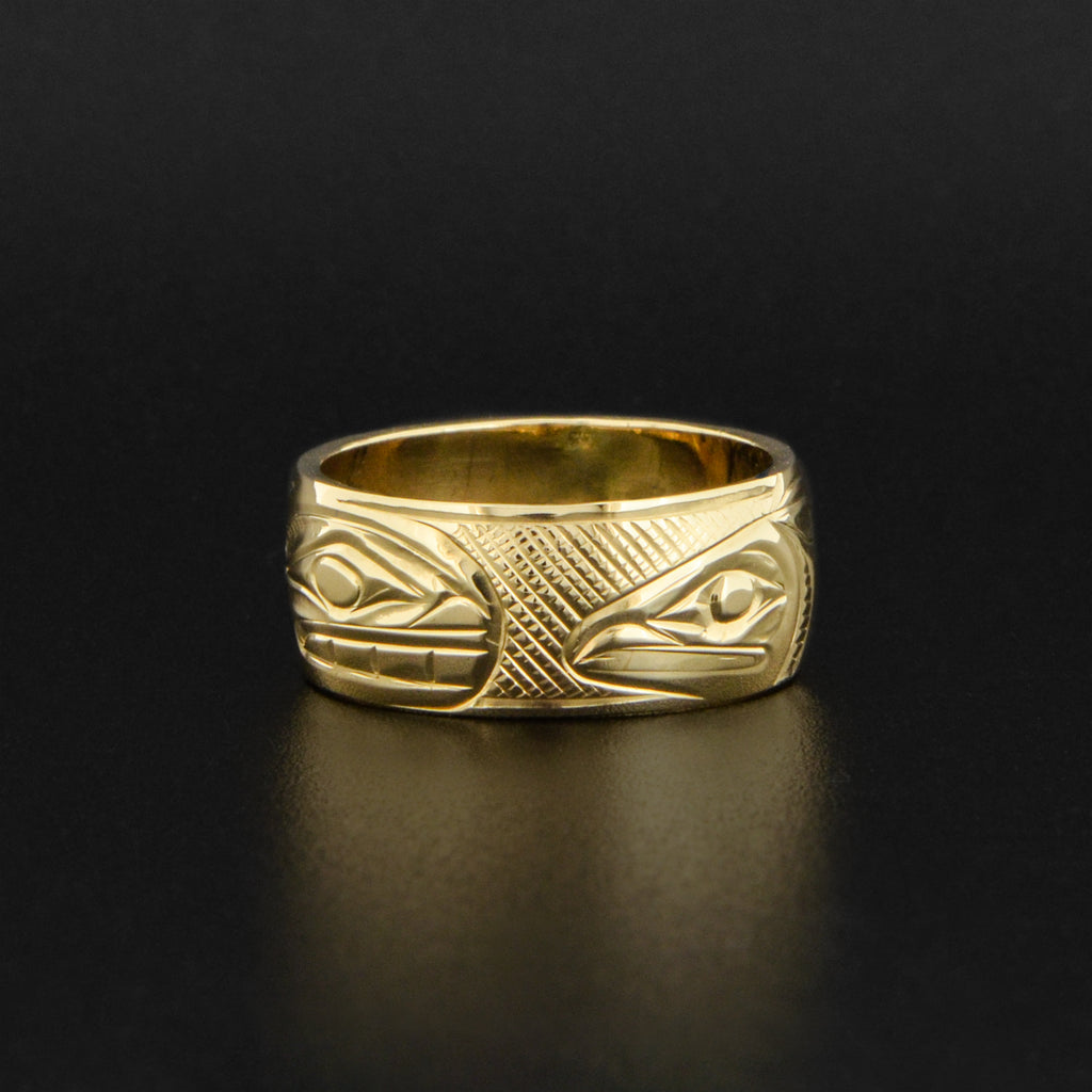 Whale and Salmon - 14k Gold Ring