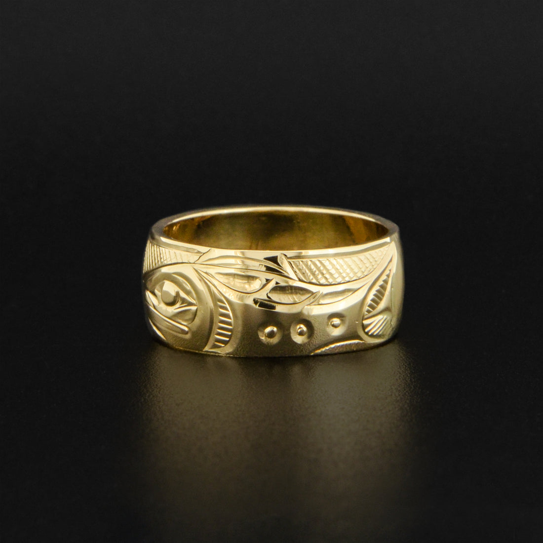 Whale and Salmon - 14k Gold Ring