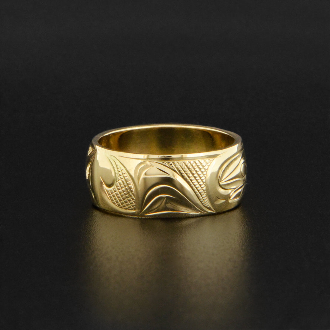 Whale and Salmon - 14k Gold Ring