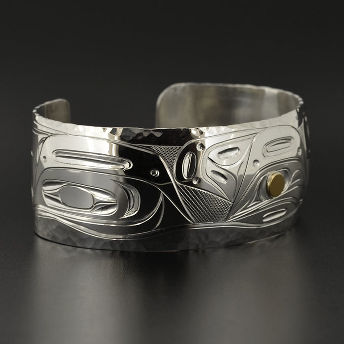 Pod of Killerwhales - Silver Bracelet with 14k Gold